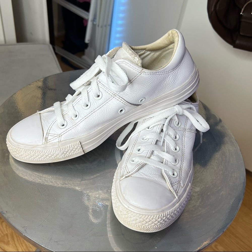 Converse Chuck Taylor All Star Mono White Leather Low Top Sneakers